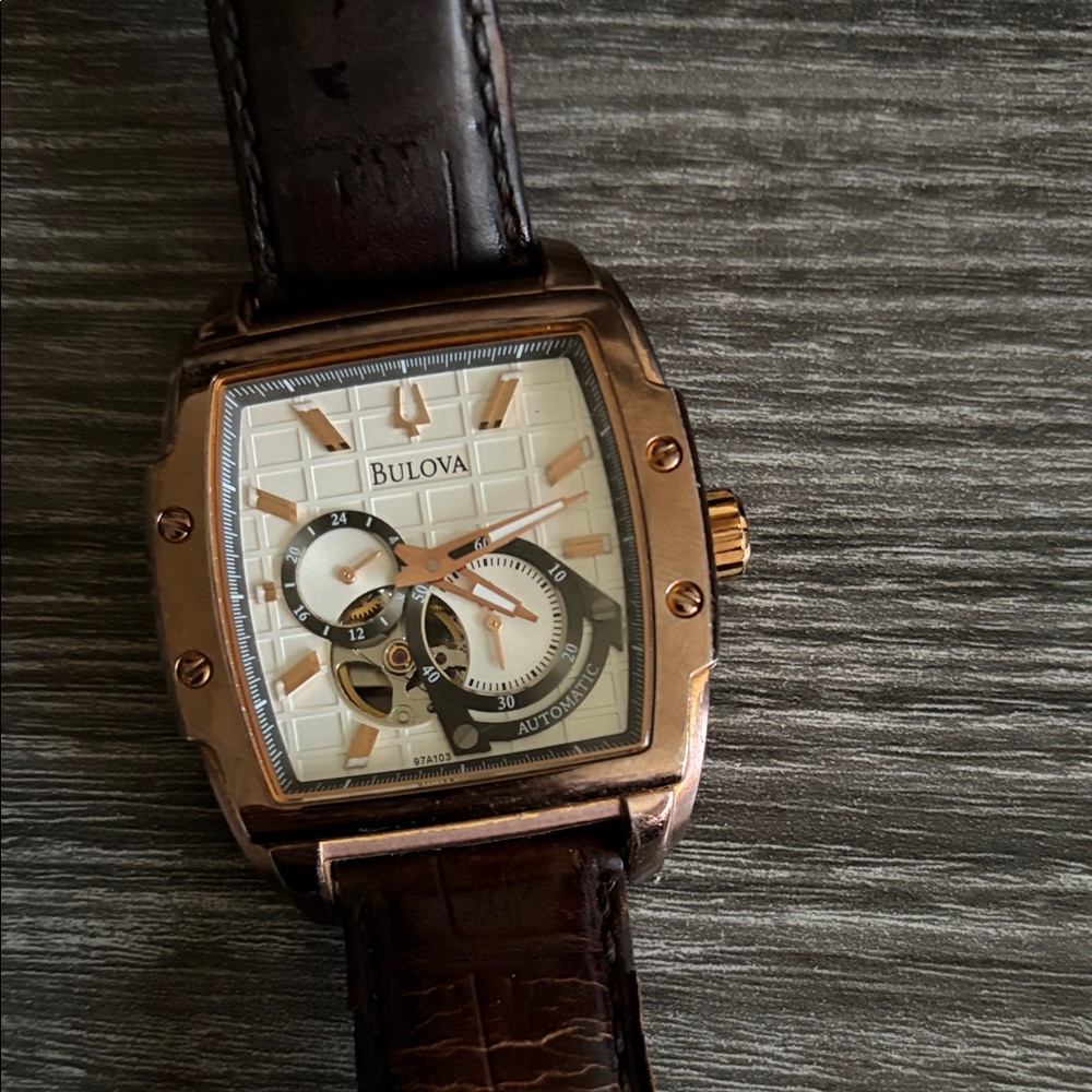 Men’s Bulova C969967 partial skeleton Watch with Automatic Japanese Movement